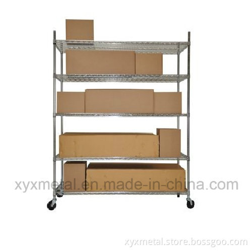 Chrome Metal Heavy Duty Wire Shelving Trolley